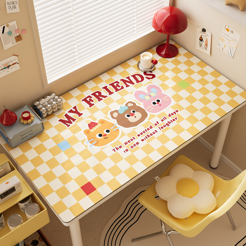 Kids Outdoor Mat Waterproof - Leren rechthoekige bureau-onderlegger voor kinderen, computerbureaumat,