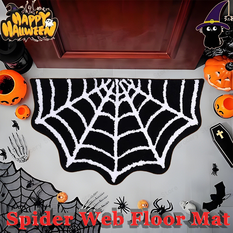 Kids Outdoor Mat Waterproof - Halloween Gepersonaliseerde spinnenwebvloermatten Badkameraccessoires Binnenkleed voor