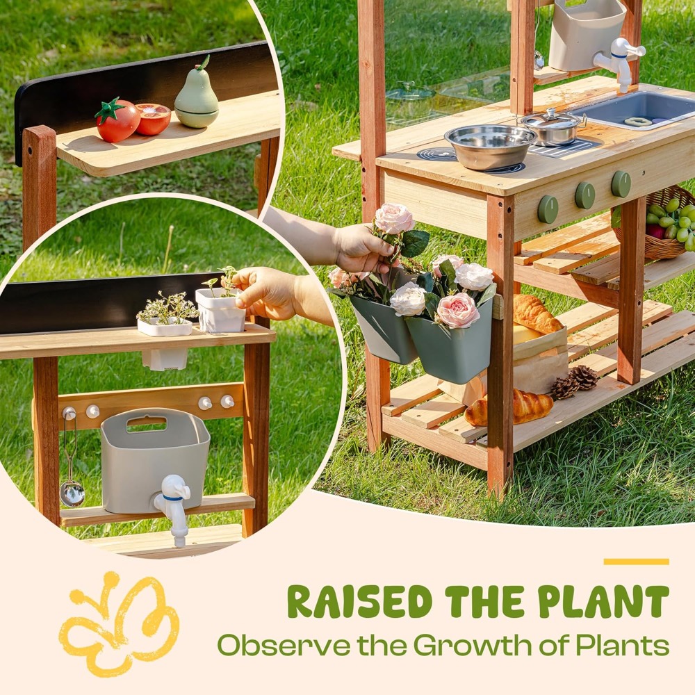 Kids Outdoor Wooden Playset - Amerikaanse houten modderkeuken voor kinderen, buitenspeelset