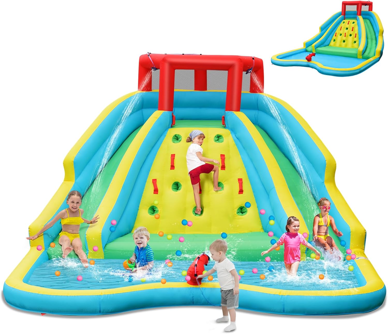 Kids Outdoor Inflatable Water Slide - Reuze opblaasbare waterglijbaan voor kinderen, buitenwaterpark