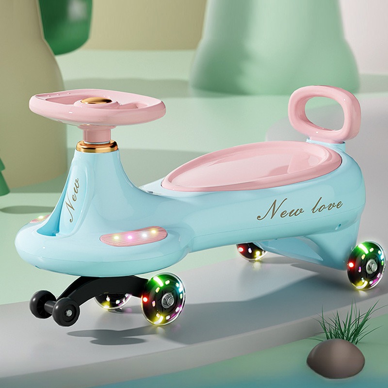 Kids Outdoor Water Slide - Schattige kinderwipwagen met anti-kantel universele wielen,