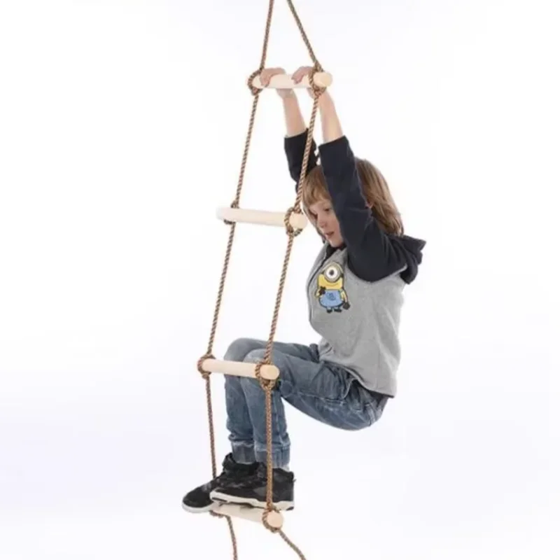 Kids Outdoor Climbing Structure - Kinderen Klimtouwladder Houten materiaal Kinderschommel Binnen