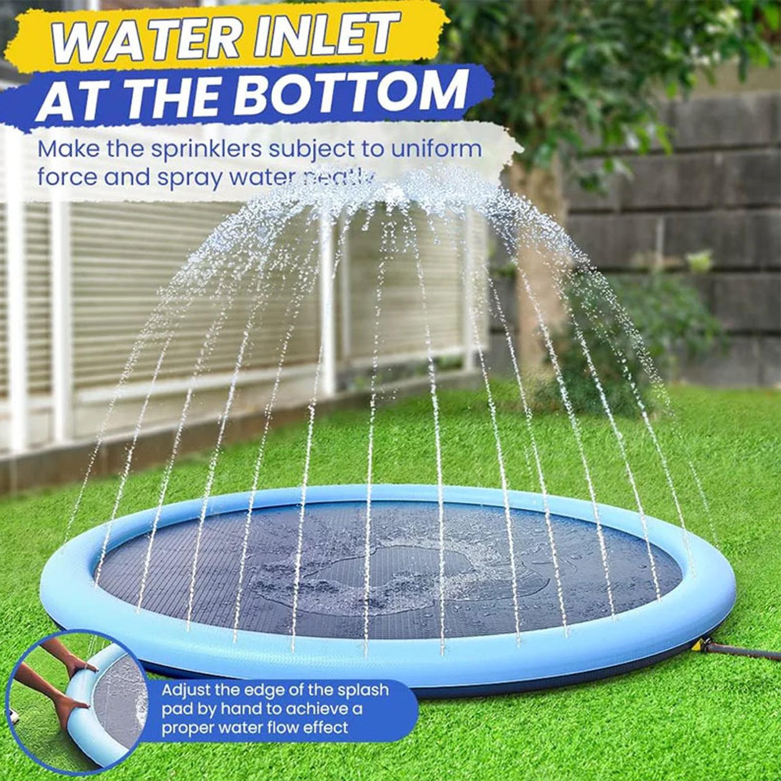 Sprinkler Splash Pad - Kindersproeier Speelmat met sproeiers Antislip waterspatspeelmat