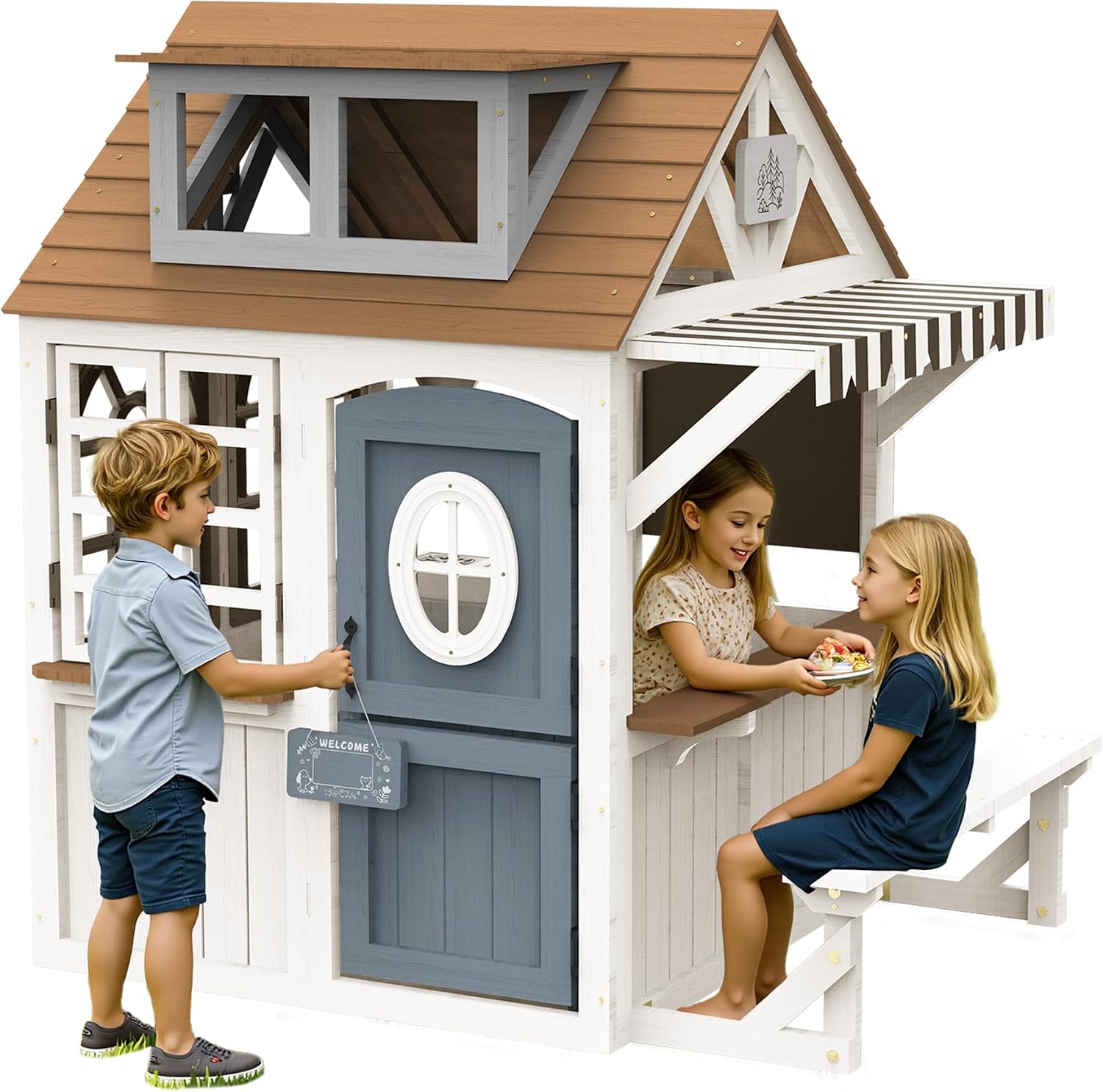 Kids Outdoor Wooden Playset - Albott Kids Buitenhuisje van hout met