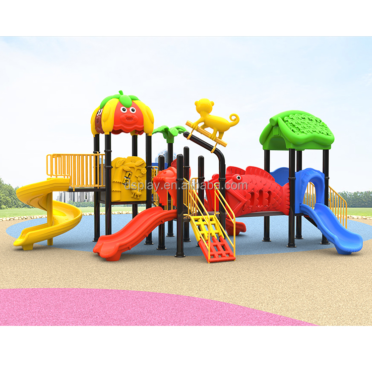 Kids Outdoor Climbing Structure - Commerciële buitenspeeltoestellen voor kinderen, kleurrijke glijbanen