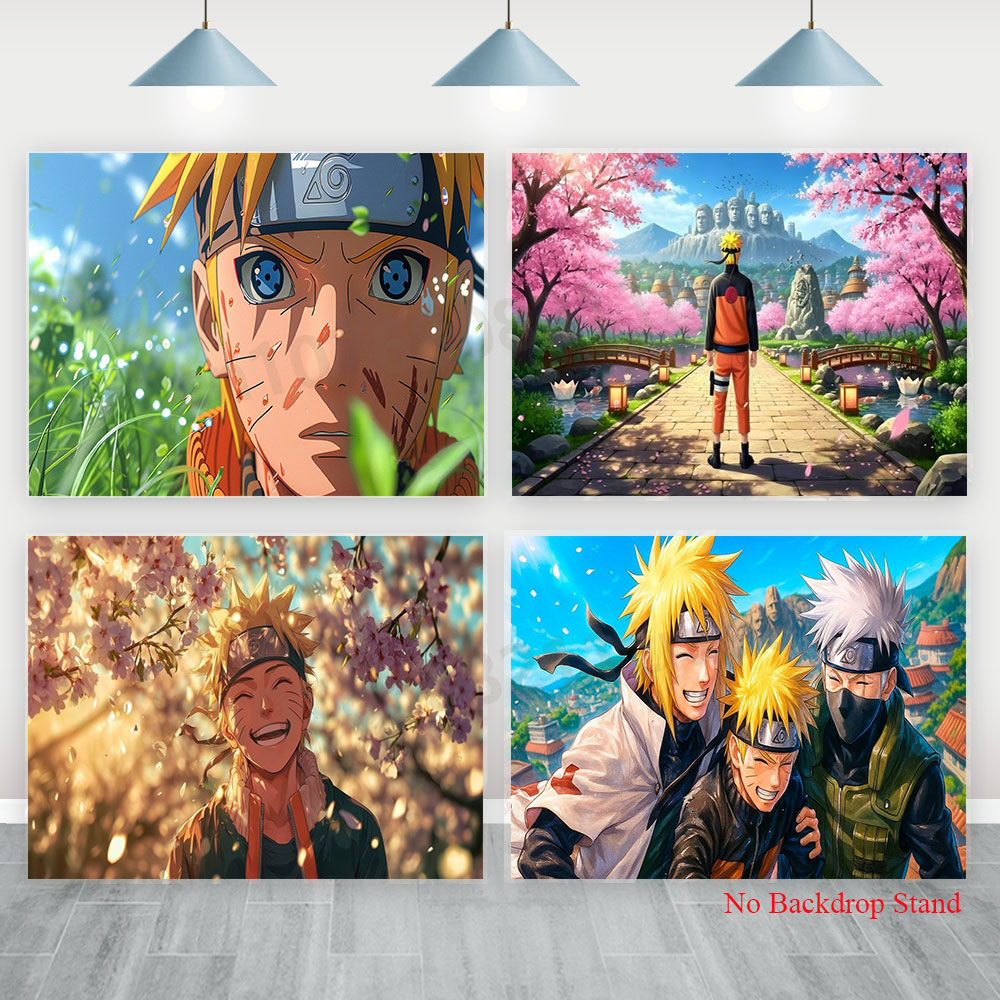 Kids Outdoor Movies - Naruto Achtergrondbanner Jongens Kinderen Verjaardag Buitenfeestdecoraties
