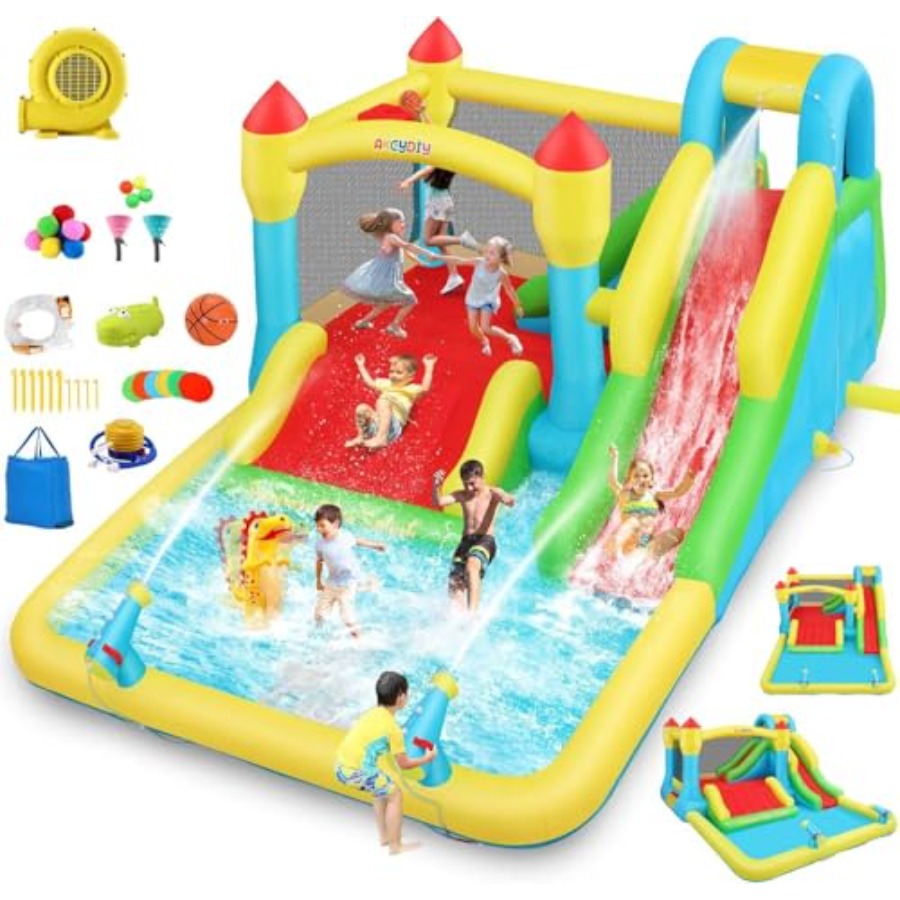 Opblaasbare water springkastee - Kids Outdoor Inflatable Water Slide recensie en prijs