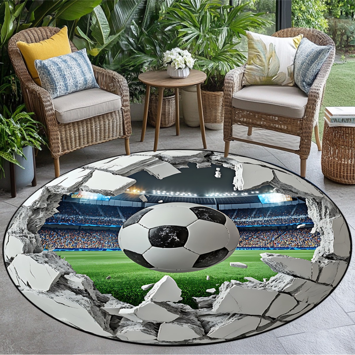 3D Voetbalveld Ronde Kleed, Re - Kids Outdoor Mat Waterproof recensie en prijs
