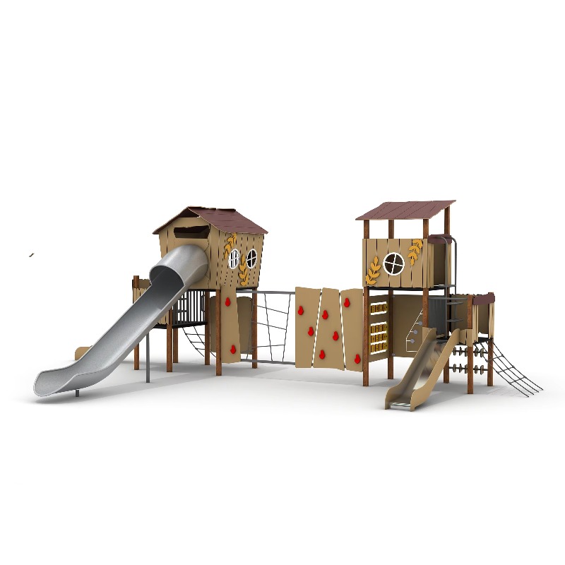 Houten buitenspeelset met stal - Kids Outdoor Climbing Structure recensie en prijs