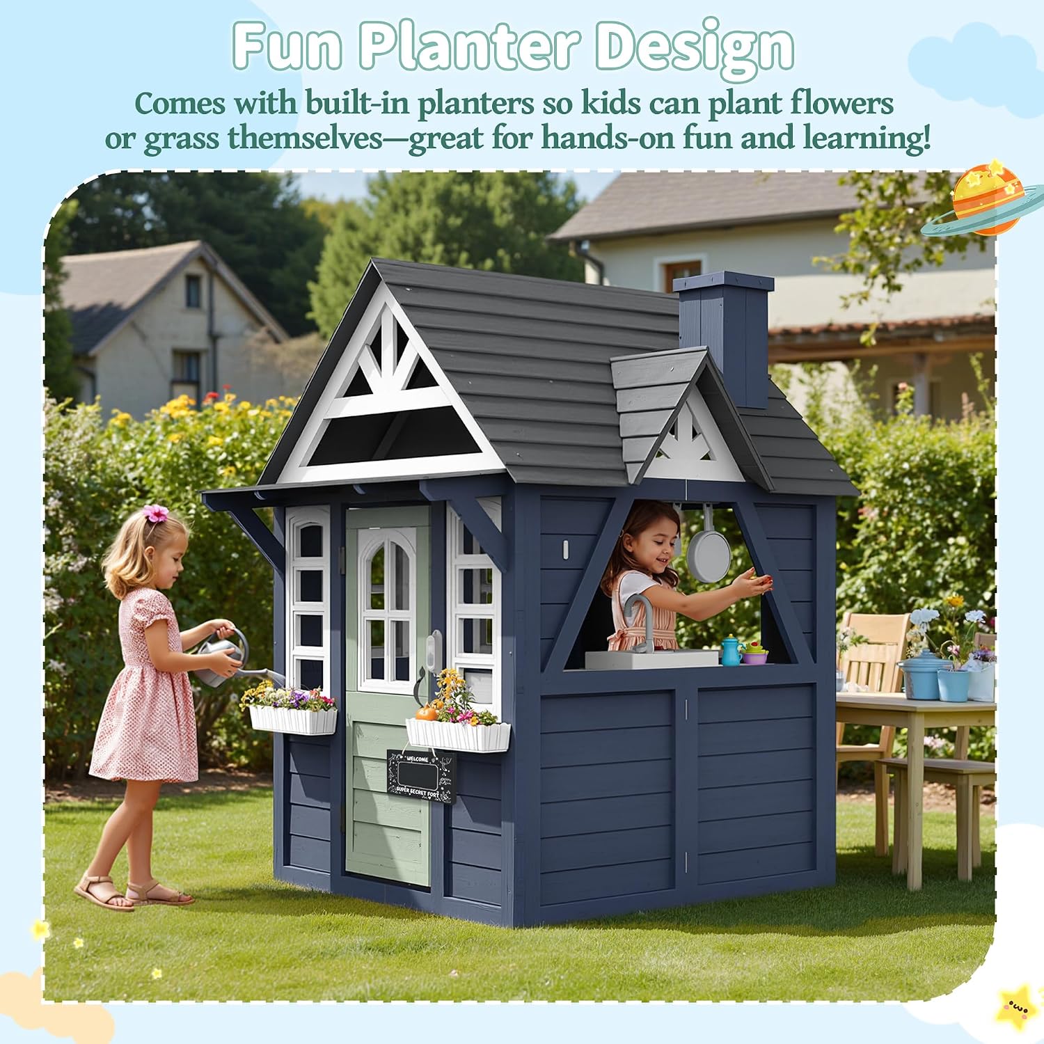 Buitenspeelhuis voor kinderen, - Kids Outdoor House With Kitchen recensie en prijs