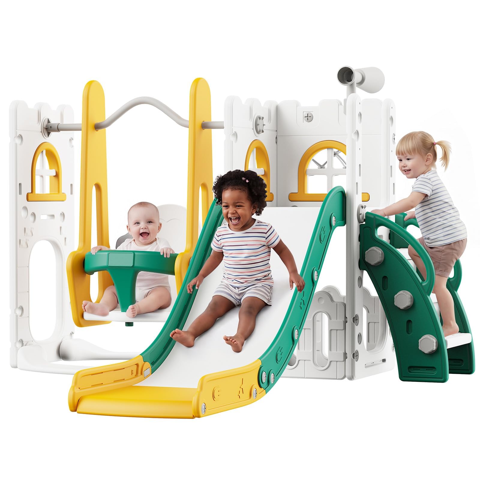 7-in-1 peuterglijbaan en schom - Kids Outdoor Basketball Hoop recensie en prijs