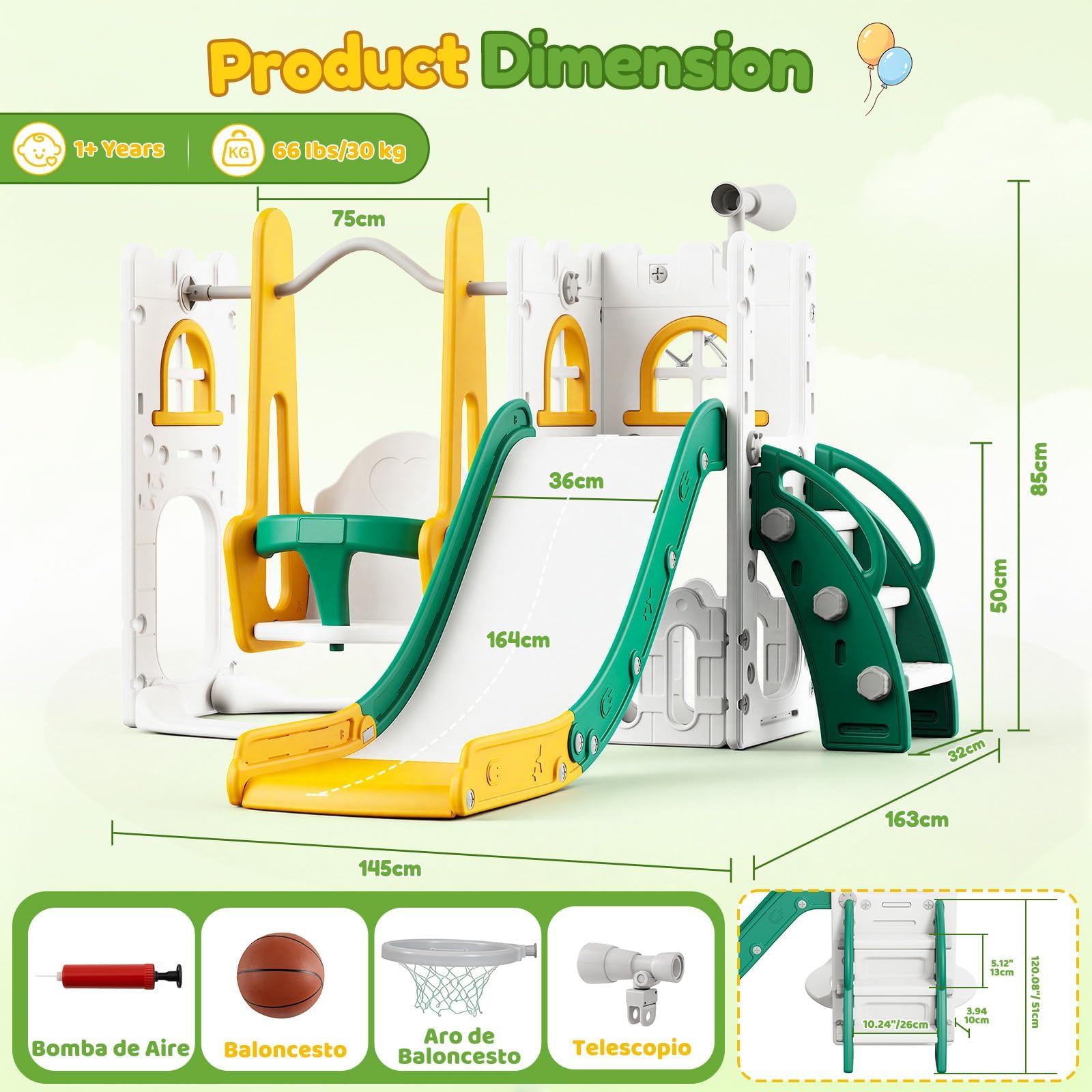 7-in-1 peuterglijbaan en schom - Kids Outdoor Basketball Hoop recensie en prijs