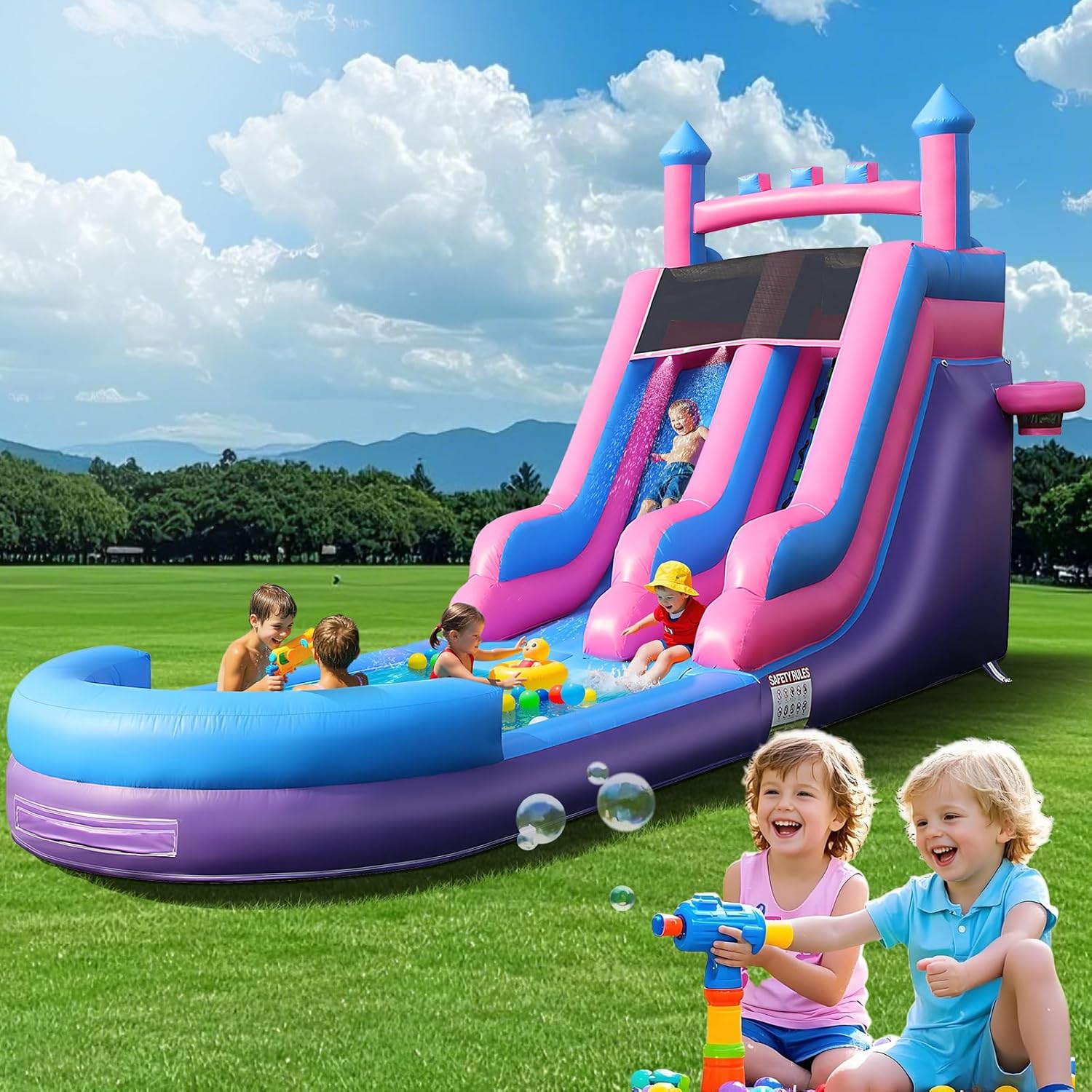 26,2 FT zware, opblaasbare wat - Kids Outdoor Inflatable Water Slide recensie en prijs