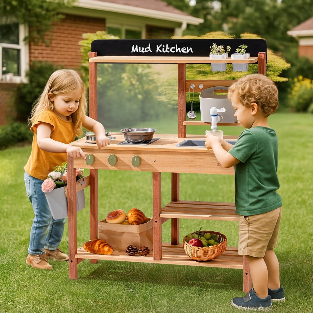 Amerikaanse houten modderkeuke - Kids Outdoor Wooden Playset recensie en prijs