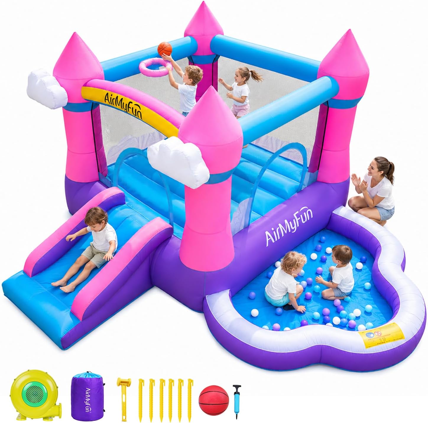 Roze opblaasbare springkasteel - Kids Outdoor Inflatable Water Slide recensie en prijs