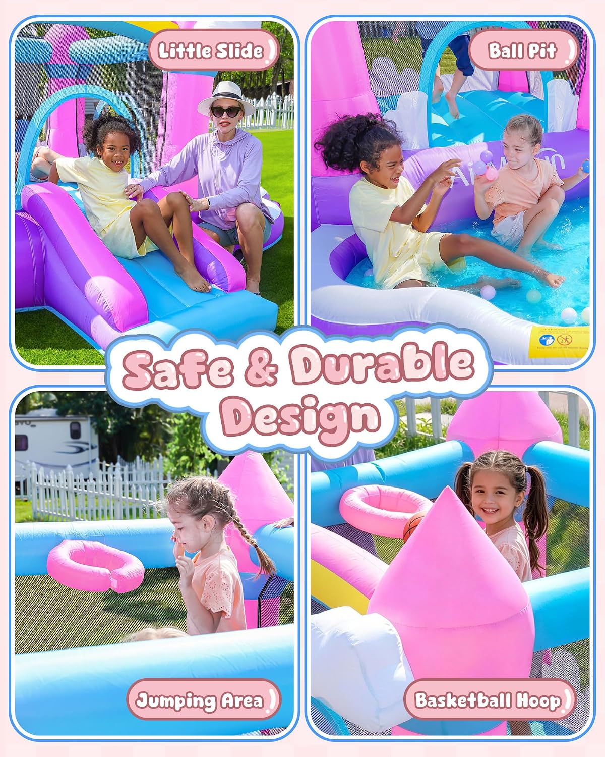 Roze opblaasbare springkasteel - Kids Outdoor Inflatable Water Slide recensie en prijs