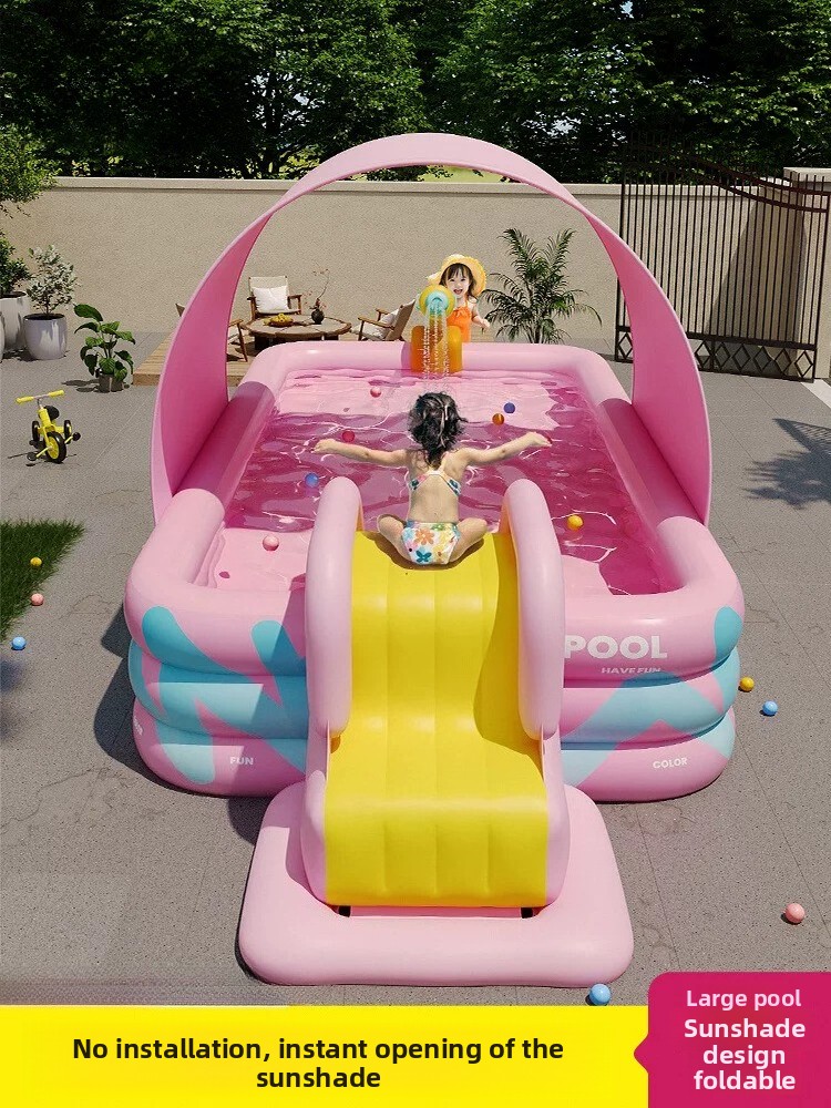 Opblaasbaar zwembad met zonnes - Kids Outdoor Inflatable Water Slide recensie en prijs