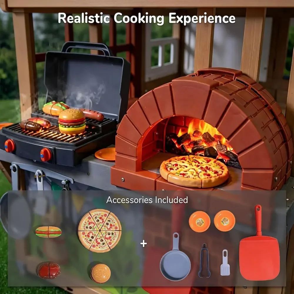 Houten speelhuis voor buiten,  - Kids Outdoor House With Kitchen recensie en prijs