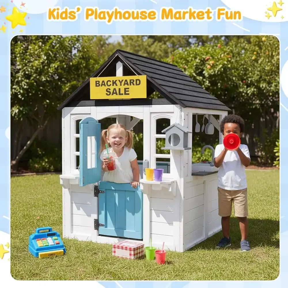 YOE Houten Speelhuis voor Kind - Kids Outdoor House With Kitchen recensie en prijs