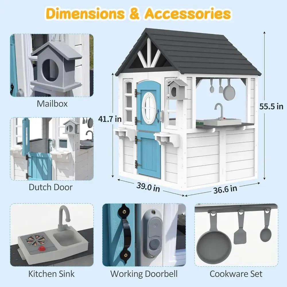 YOE Houten Speelhuis voor Kind - Kids Outdoor House With Kitchen recensie en prijs