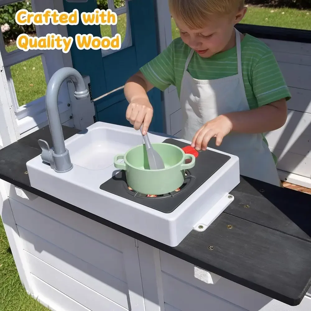 YOE Houten Speelhuis voor Kind - Kids Outdoor House With Kitchen recensie en prijs