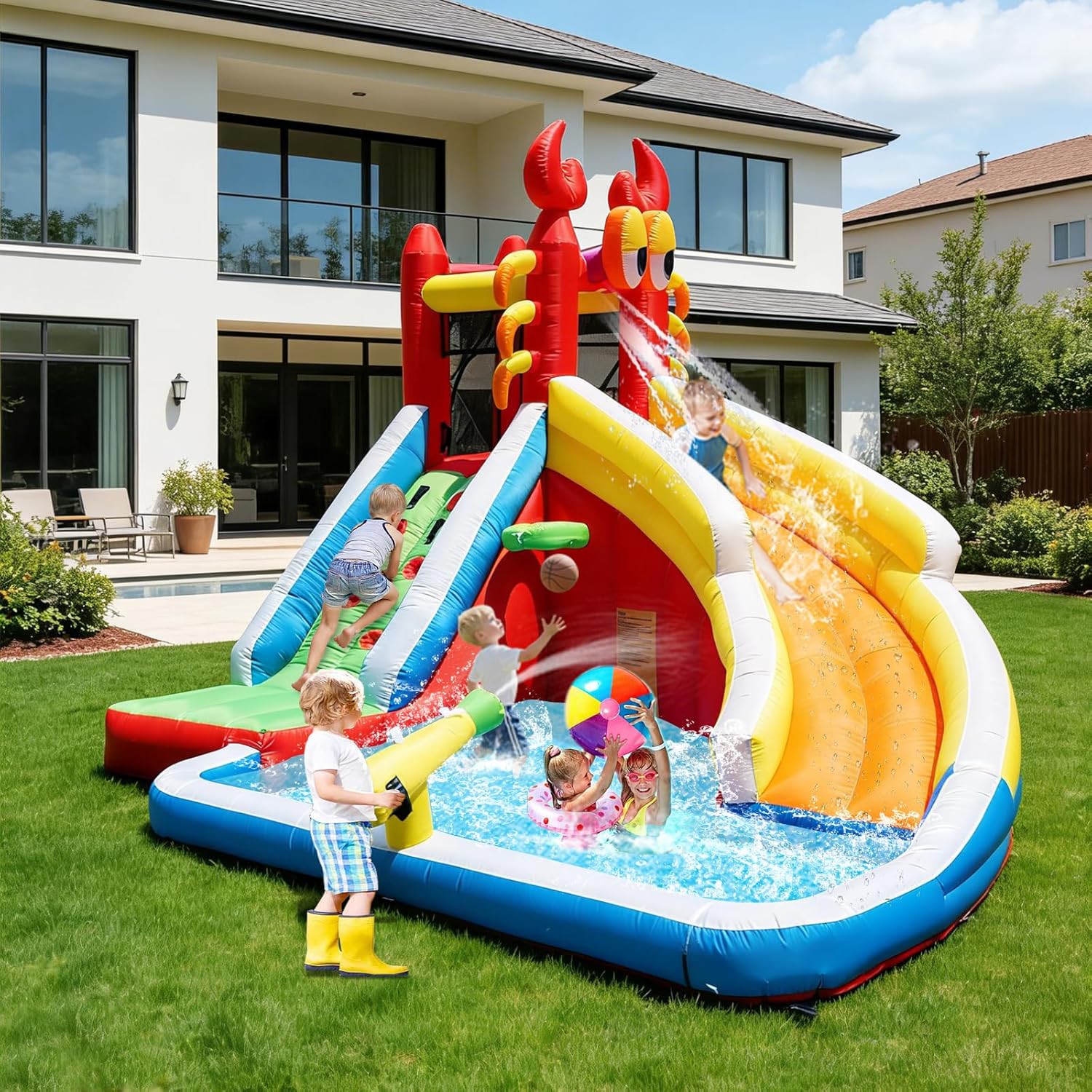 Grote opblaasbare springkastee - Kids Outdoor Basketball Hoop recensie en prijs