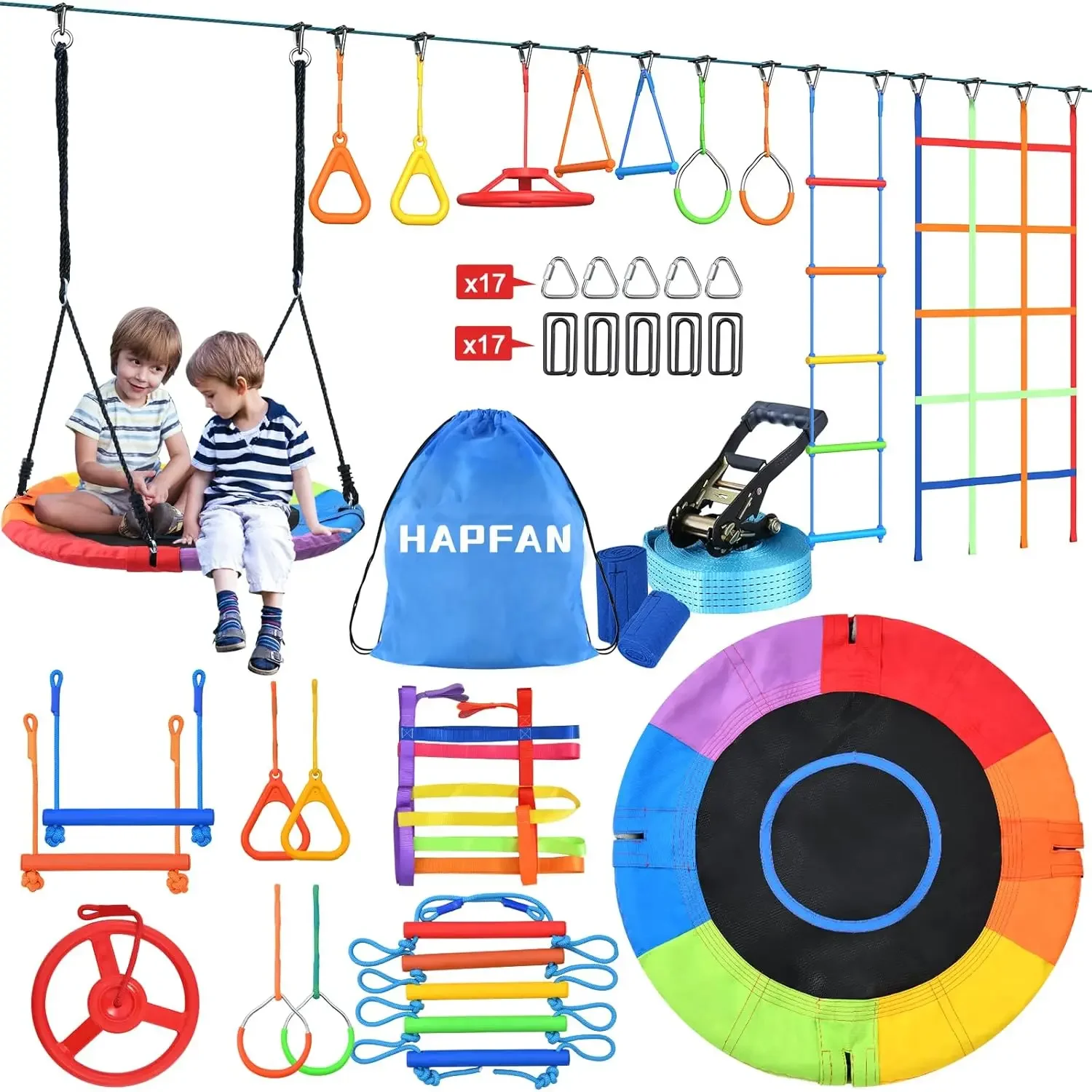 Activiteitsprijs Hapfan 50 FT  - Kids Outdoor Ninja Playset recensie en prijs