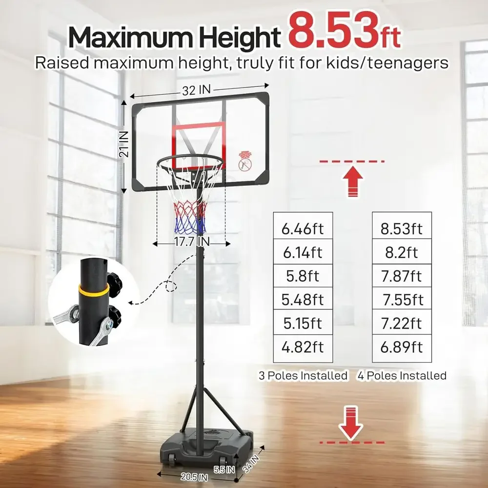 Verstelbare hoogte, draagbare  - Kids Outdoor Basketball Hoop recensie en prijs