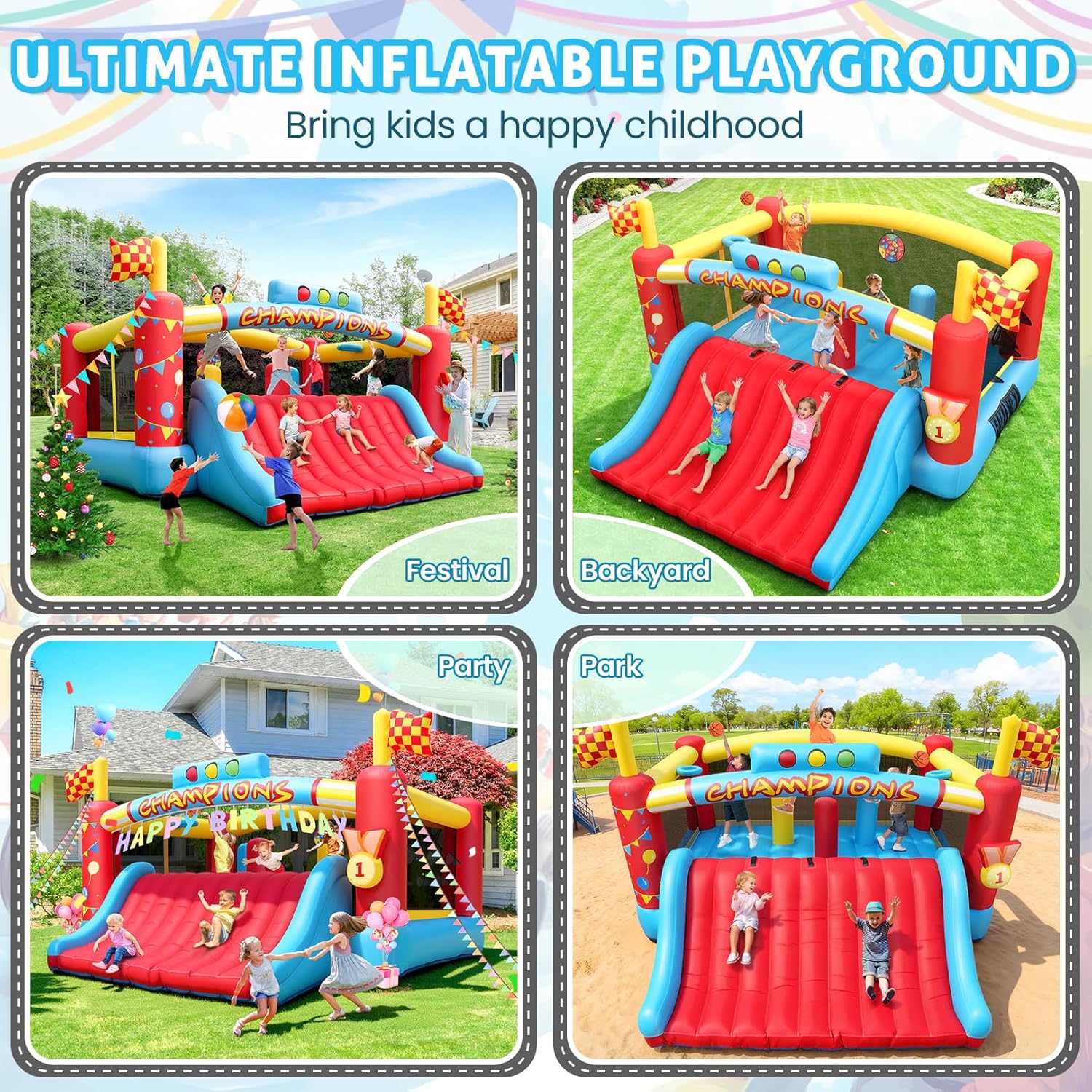 Grote opblaasbare springkastee - Kids Outdoor Basketball Hoop recensie en prijs