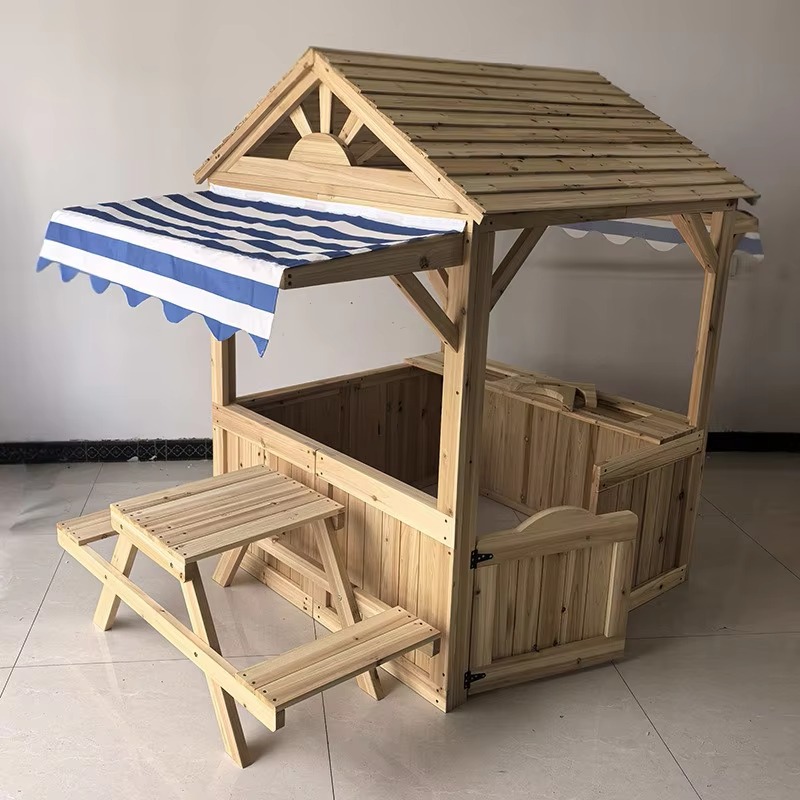 Houten kinder speelhuisje, bui - Kids Outdoor House With Kitchen recensie en prijs