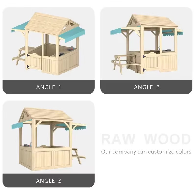 Houten kinder speelhuisje, bui - Kids Outdoor House With Kitchen recensie en prijs
