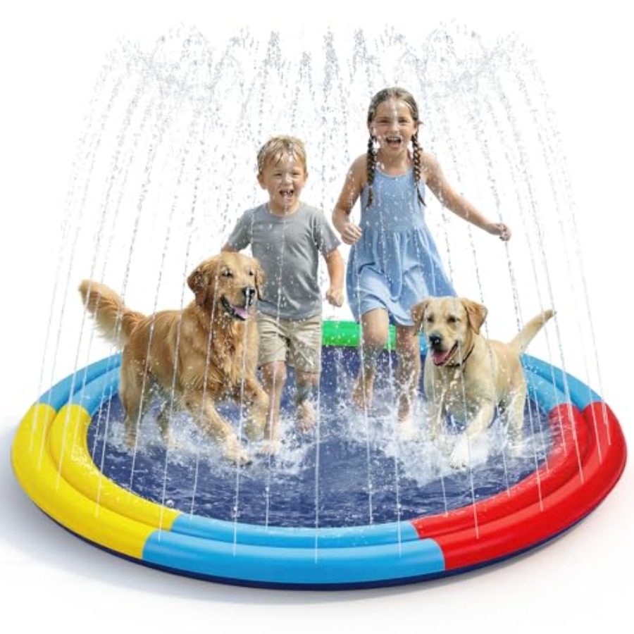 Splash Pad voor en voor honden - Sprinkler Splash Pad recensie en prijs